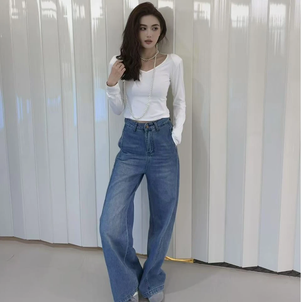 2025春纯欲性感辣妹显瘦长袖短款露背蕾丝T2029