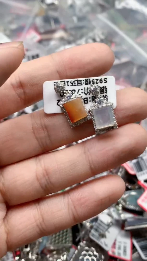 银S925镶嵌戒指翡翠天然A货缅甸翡翠