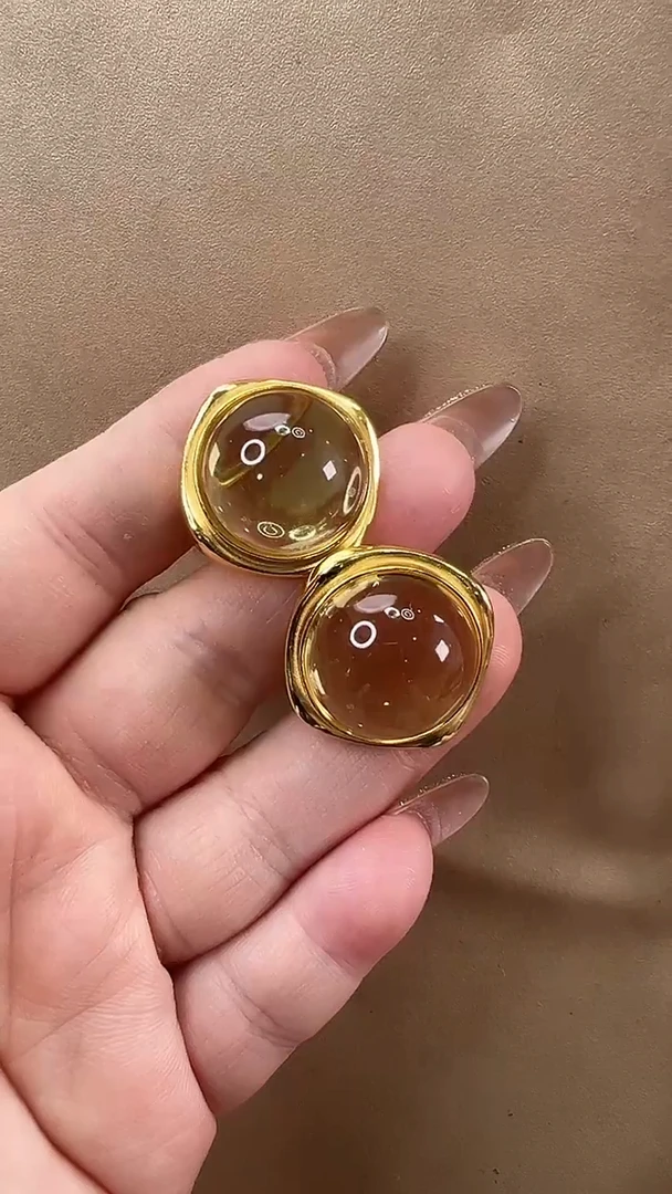 琥珀颈饰未镶嵌耳环