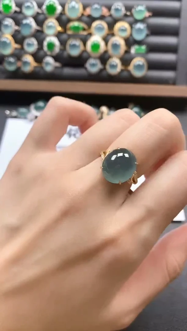 银S925镶嵌戒指翡翠51151