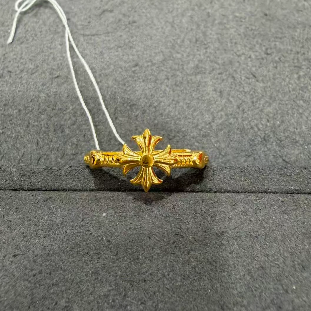 足金戒指 可调节圈口戒指