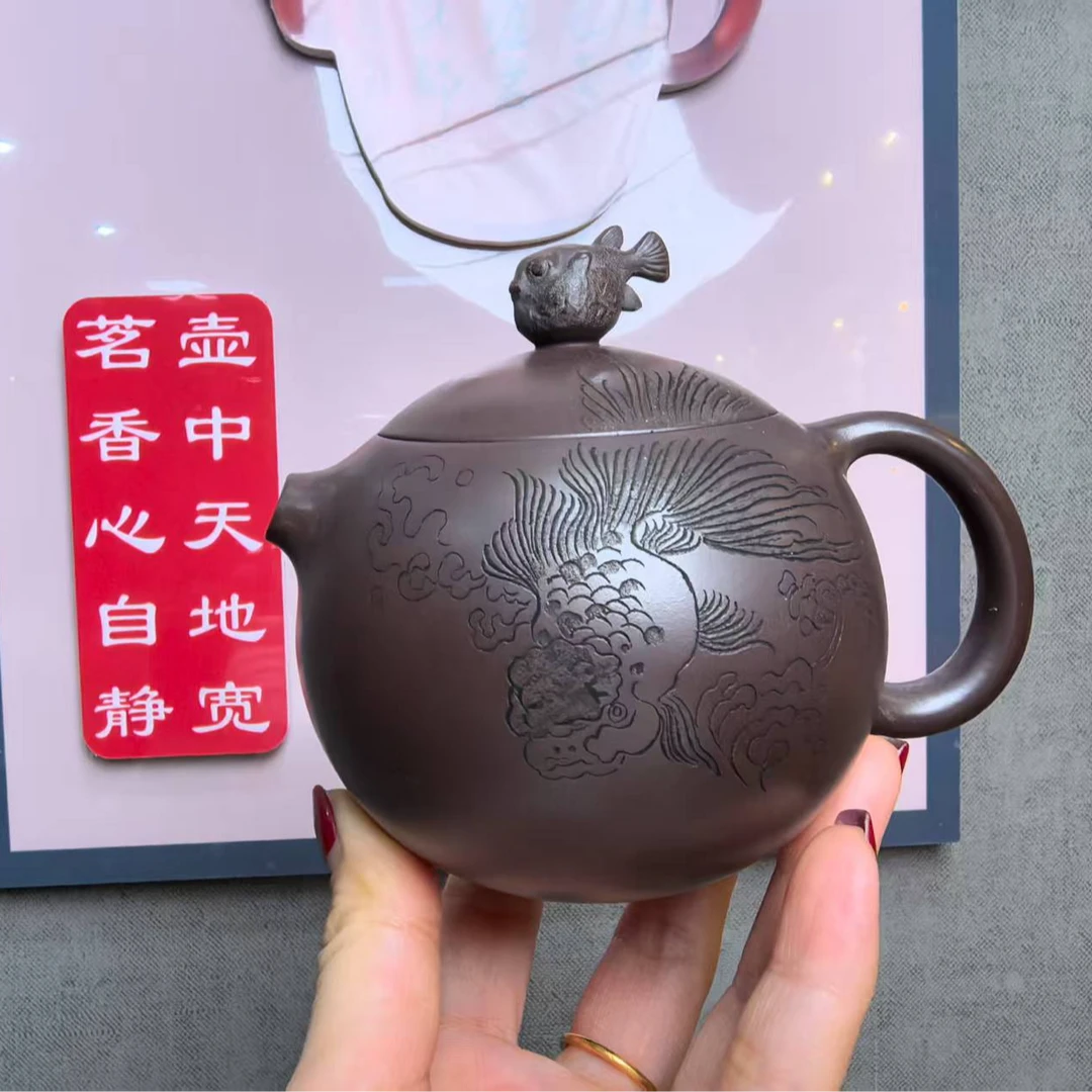 DT1261有余河豚西施2007赤龙血砂壶【维】