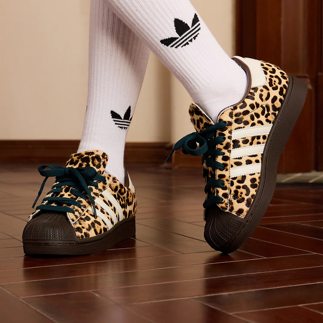 adidas/阿迪达斯三叶草女SUPERSTAR 豹纹贝壳头板鞋运动鞋KI4203