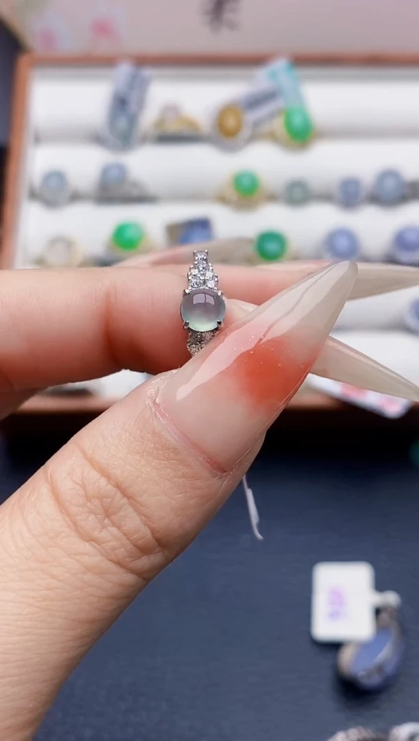 银S925镶嵌戒指翡翠1698