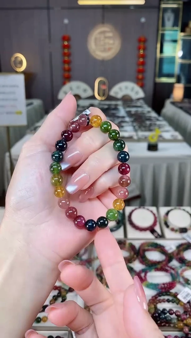 未镶嵌老矿碧玺单圈手串8mm+碧玺hon多样性发货一条