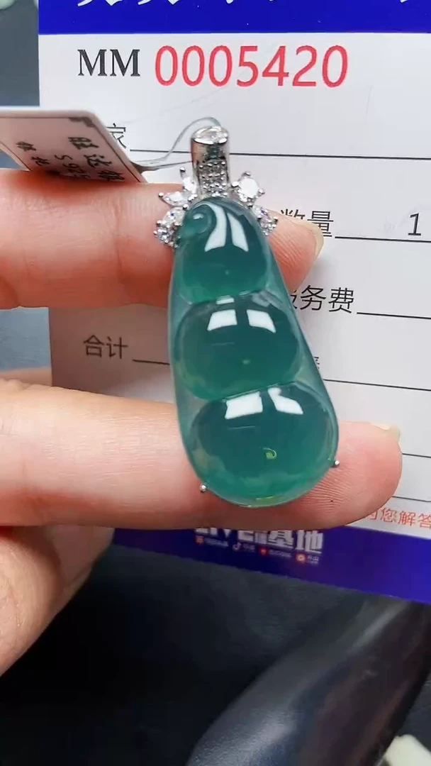 颈饰银S925镶嵌翡翠5420