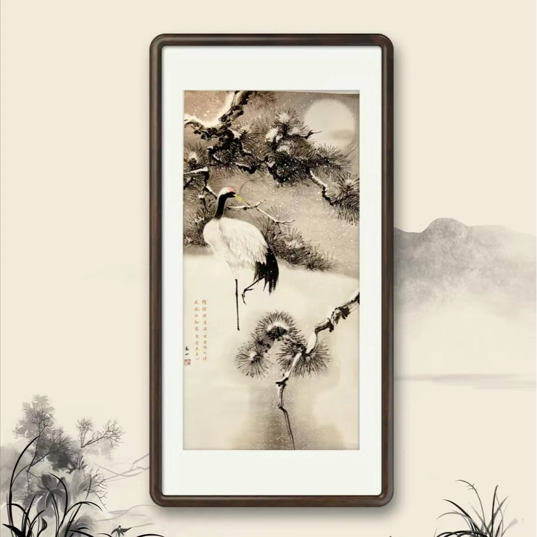 高老师原创花鸟系列松针仙鹤