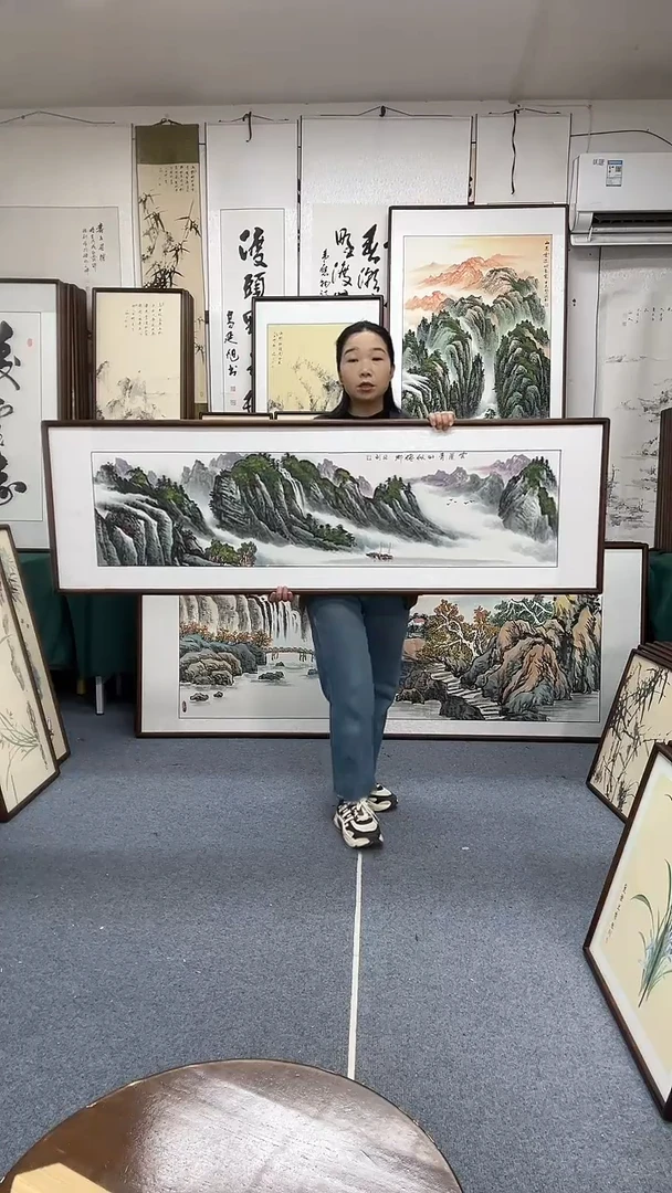 国画尺寸508162实木画框京东包邮手绘