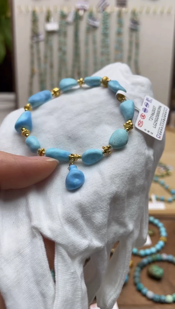 【闪购商品】绿松石手串银S925镶嵌84