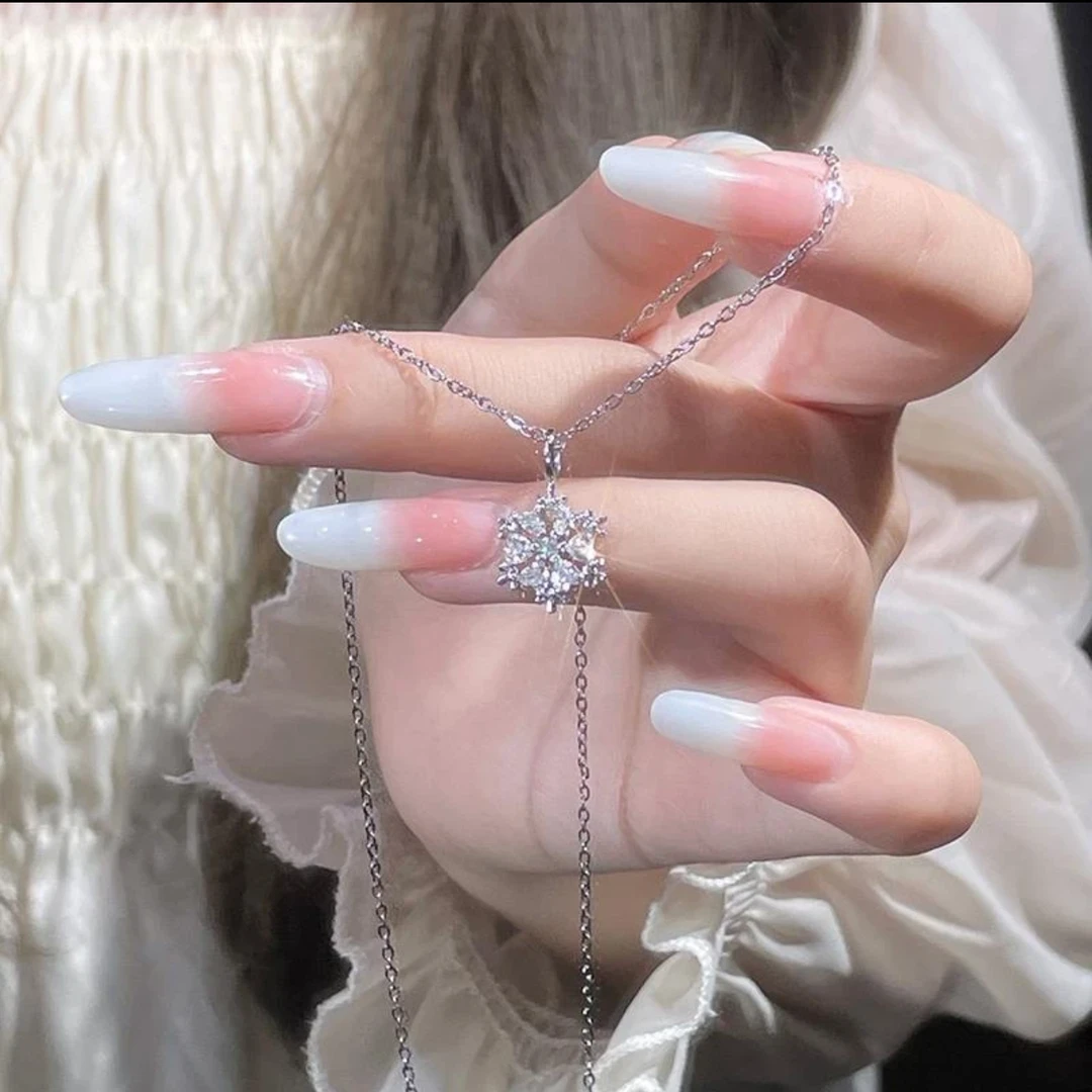 合金项链 冬日气质雪花项链女小众满钻设计锁骨链简约坠链甜酷