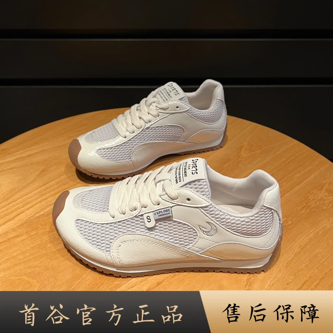 首谷臻选夏季网鞋女透气网面德训鞋2025新款百搭小白鞋超火阿甘鞋