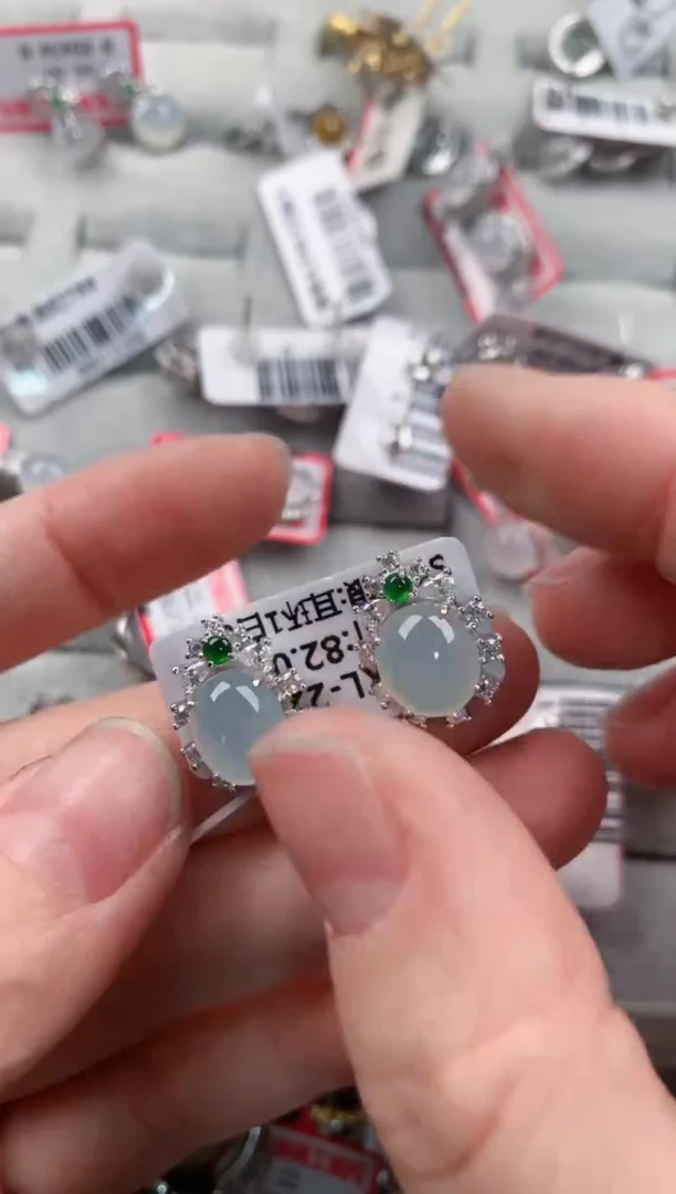 银S925镶嵌戒指翡翠爱*666--4