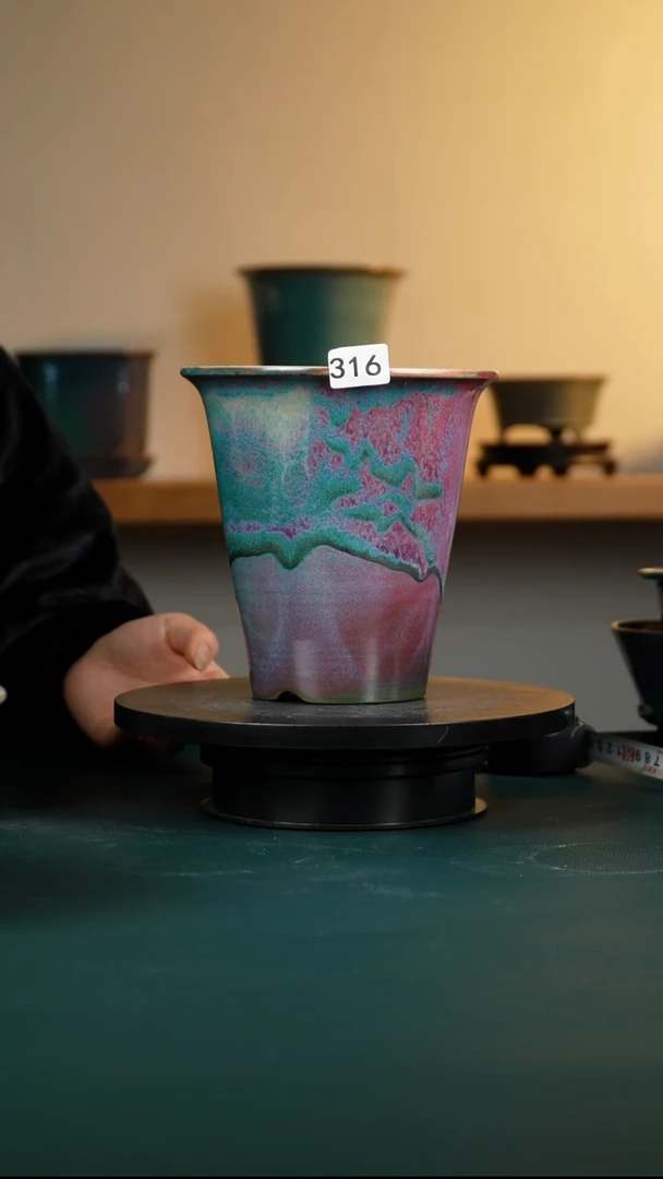 有****！316纯手工窑变兰花盆17/16/16.5/14