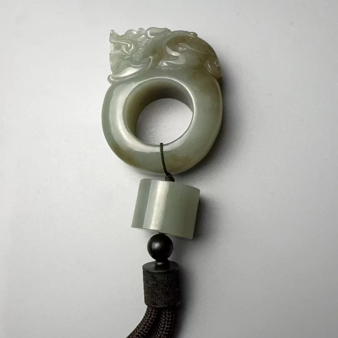 和田玉且末貔貅扳指手把5474