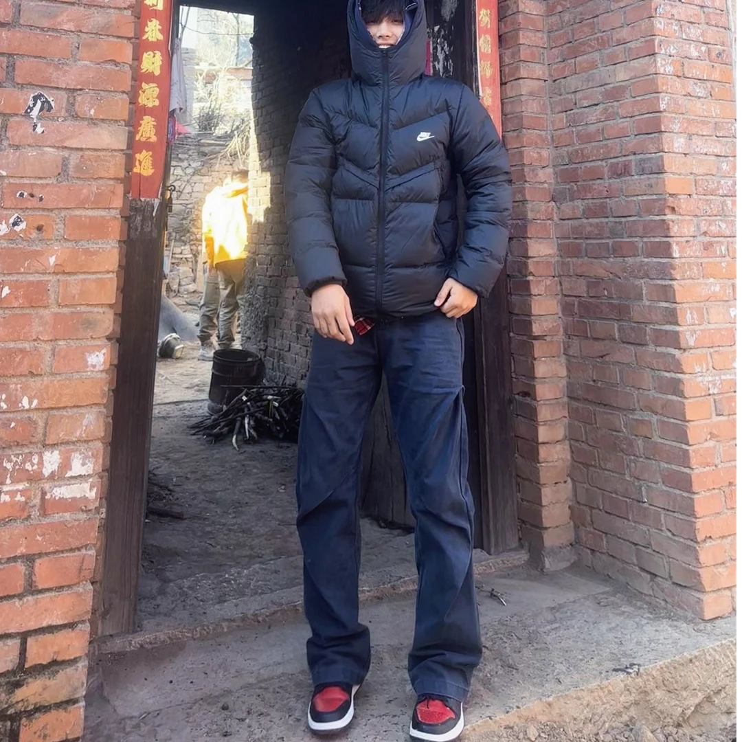ZLAYCO美式复古水洗做旧褶皱工装裤潮牌宽松微喇男女休闲裤牛仔裤