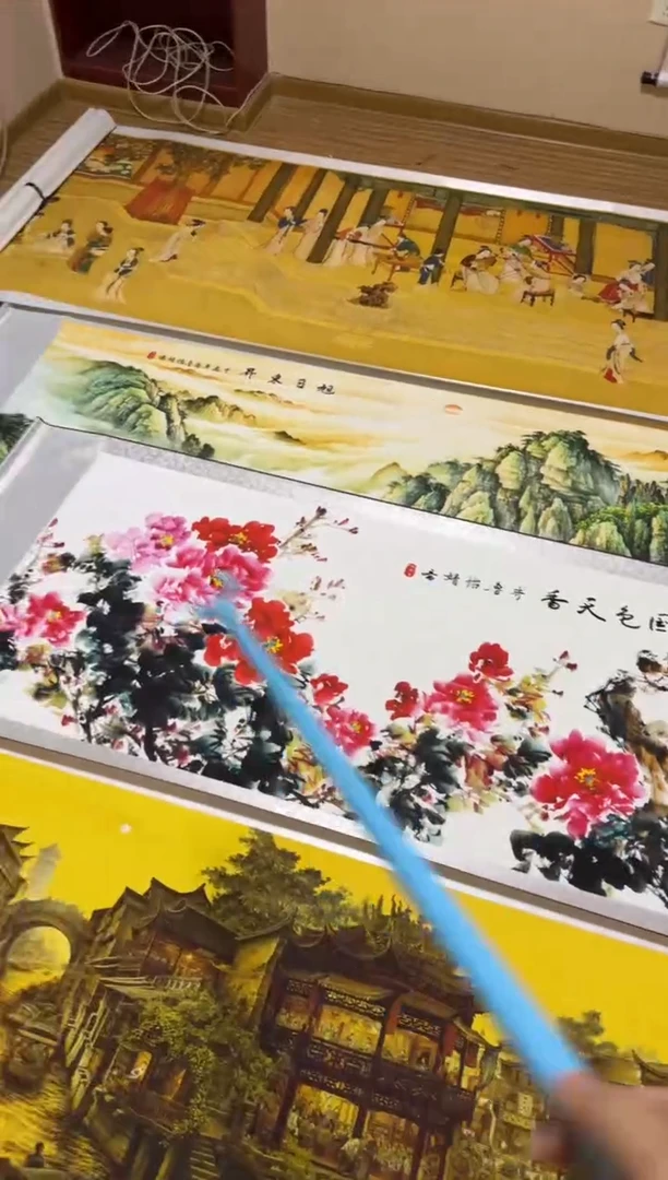 竖款二副 名家字画--客厅玄关办公室山水花鸟人物寓意风景图