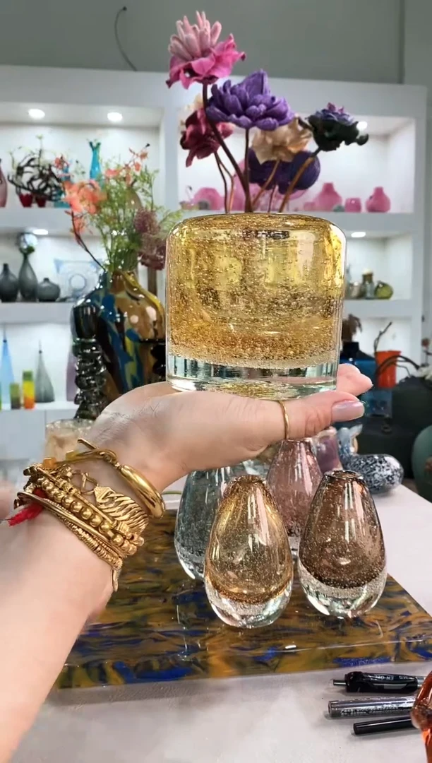慕忆家手作琉璃花瓶微瑕