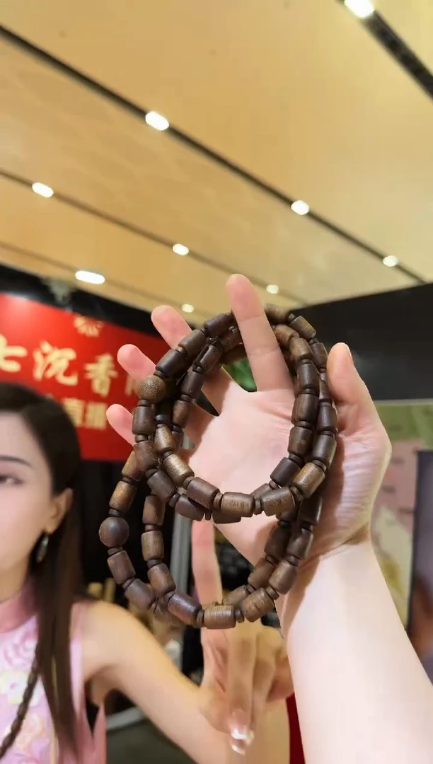沉香手串海南母树（高标）老白棋铁头桶珠40g+多圈多样性发其一