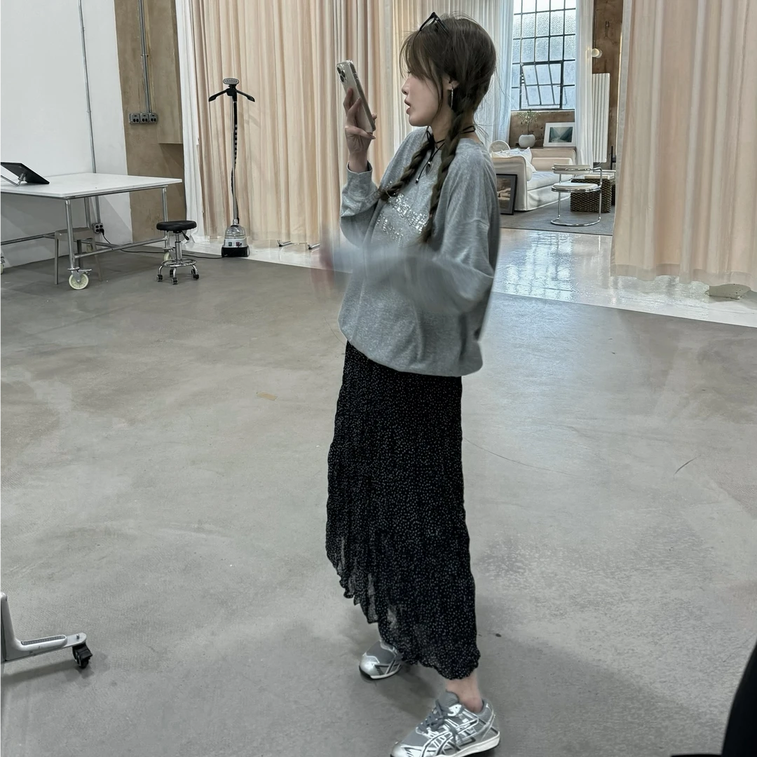 韩系碎花显瘦半裙