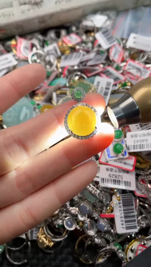 银S925镶嵌戒指翡翠1        7