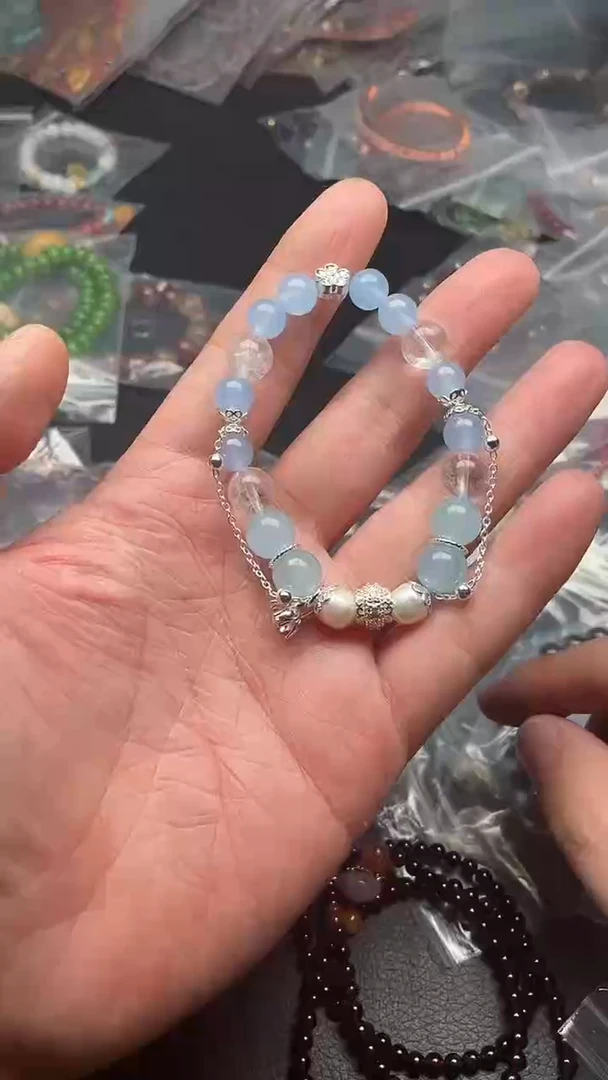 海蓝宝石手链未镶嵌多样性发货拍一发一