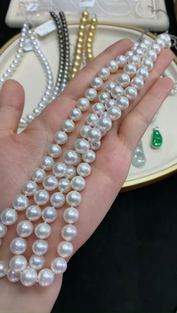 淡水珍珠项链-卡8+mm-CF110-BK|BZZ5