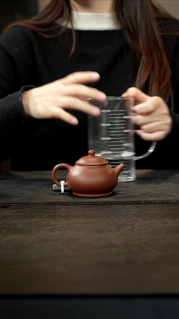 茶壶紫砂清水泥矮潘壶140cc