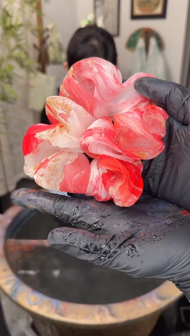 19 红金色 贝壳发圈