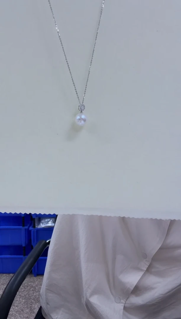 吊坠(赠链)银S925镶嵌淡水珍珠S925银淡水珍珠吊坠