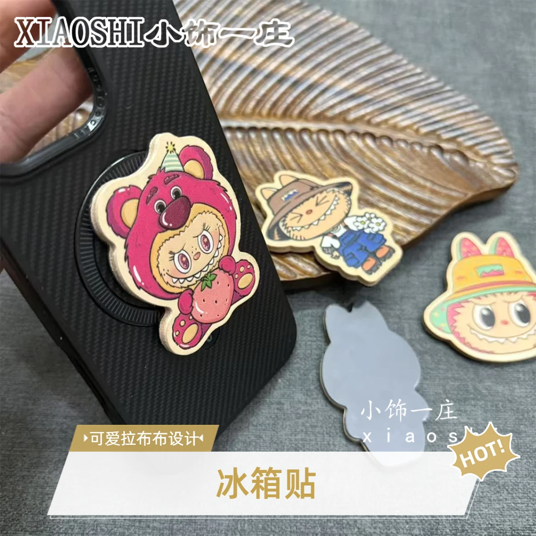 冰箱贴拉布布 头层牛皮真皮饰卡通拉布布系列磁吸贴