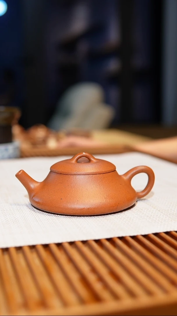 茶壶紫砂老红泥隐瓢，135cc