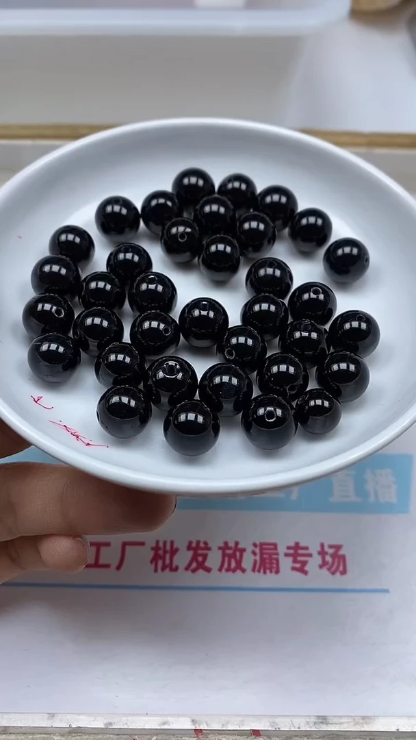 玛瑙/玉髓散珠未镶嵌B353黑玛瑙12mm6颗8.8元