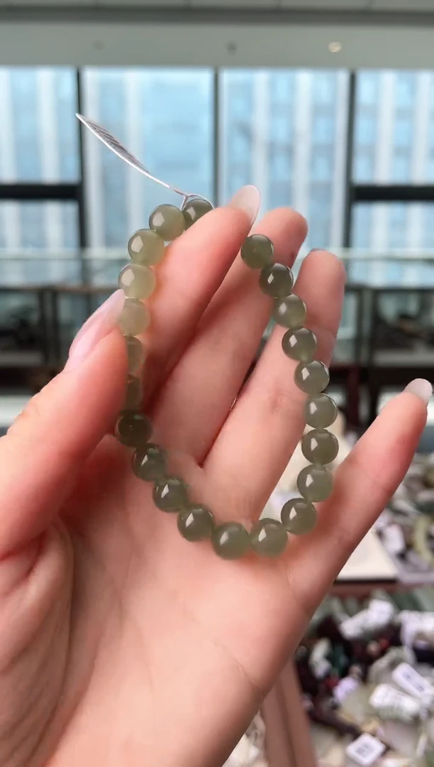 未镶嵌手串和田玉8mm晴水