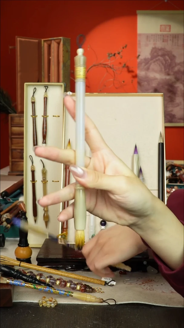 146号闪孤品高货毛笔链接 清水试笔 蘸墨不退