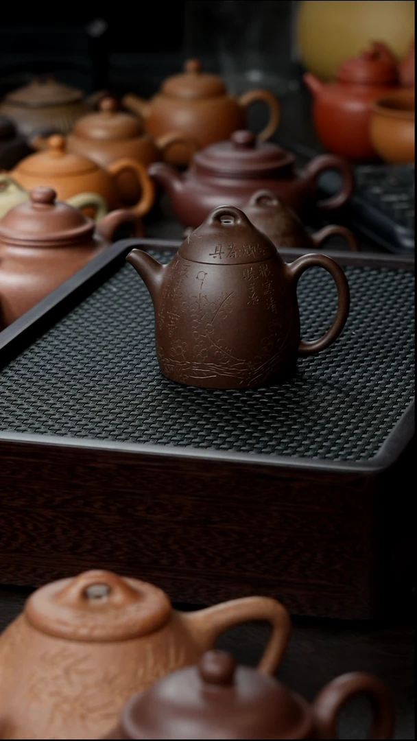 茶壶紫砂紫泥秦权半手100     全品复刻