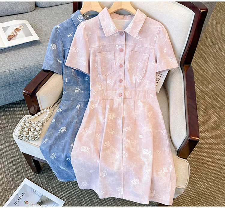 【西部漫游】300斤特大码女装高腰牛仔连衣裙胖妹妹夏季中长款裙