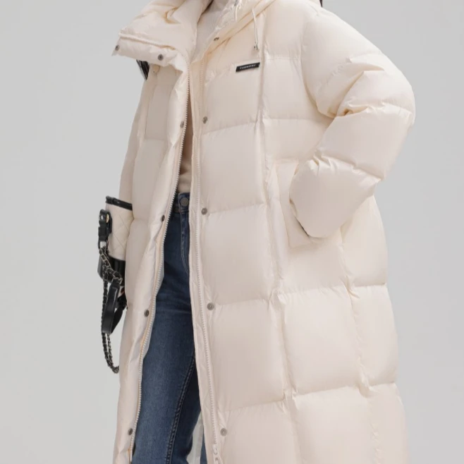 R 中长款纯色百搭宽松羽绒服