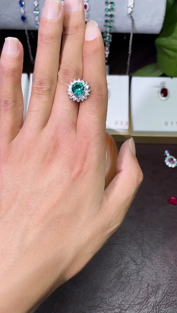 合金颈饰合成钻石帕拉伊巴耳钉