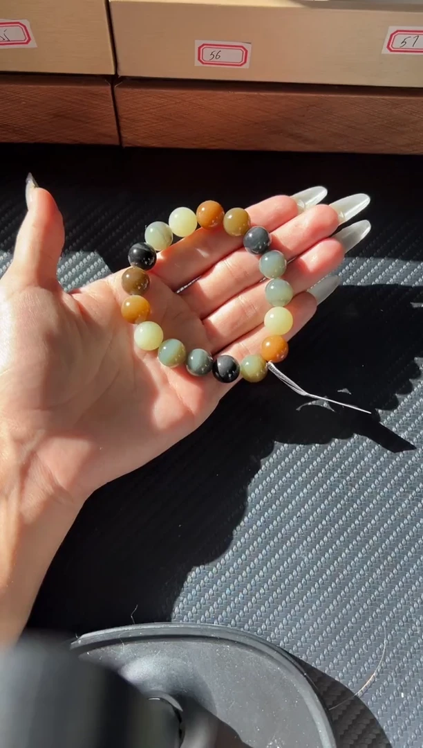 未镶嵌手串和田玉若羌微色差卡12手串M