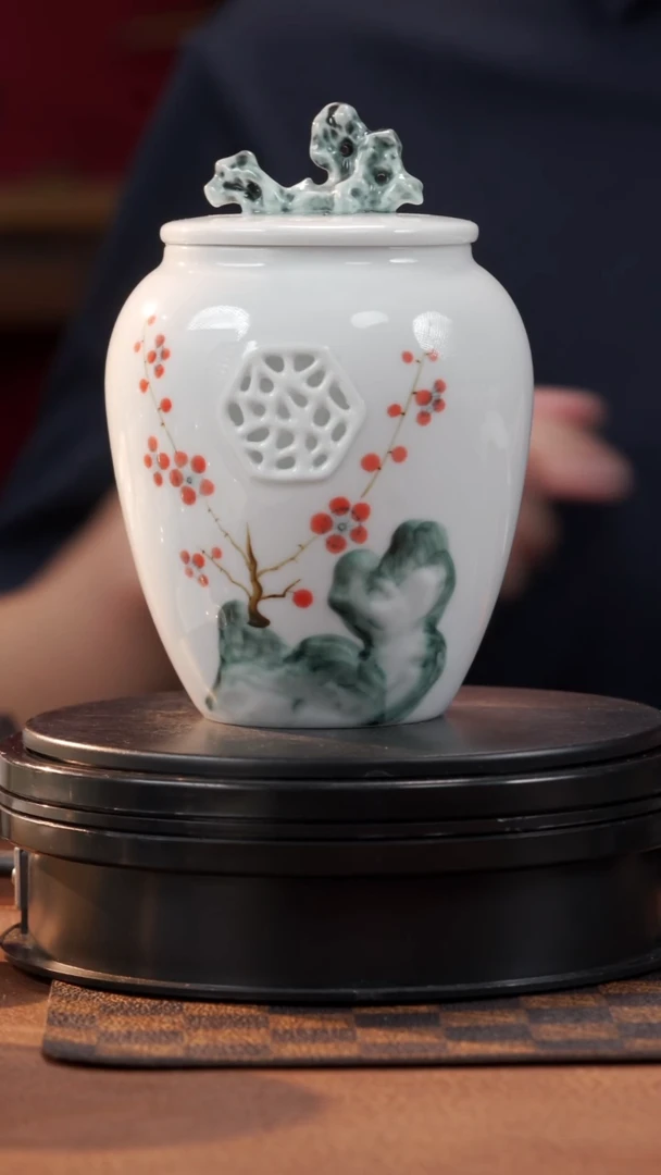茶具太湖石开窗茶叶罐@@YQ-004