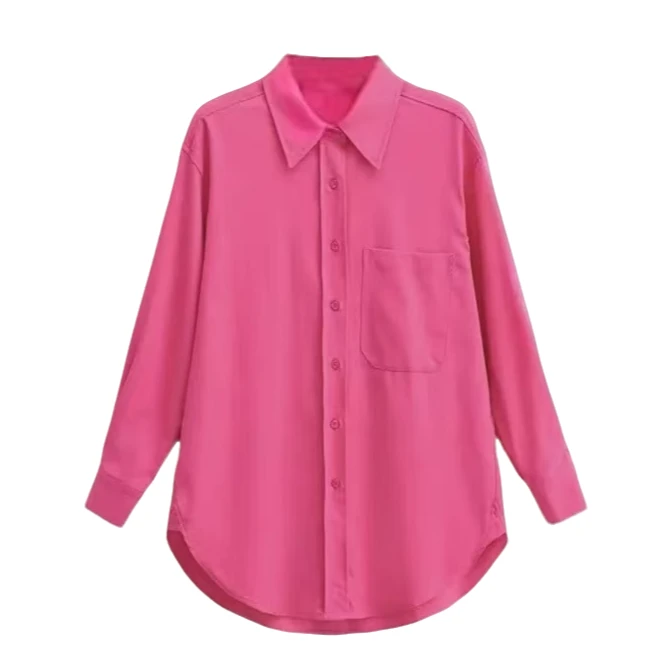 火龙果色防晒衬衫外套女夏2025新款早春装衬衣休闲上衣设计感小众