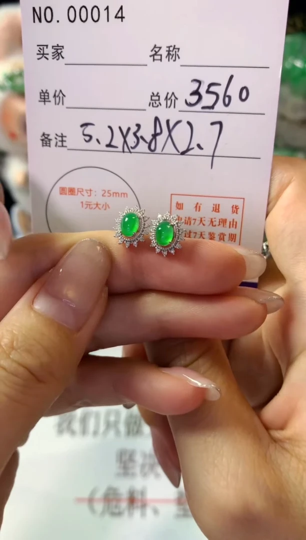 18K金镶嵌翡翠耳饰翡翠