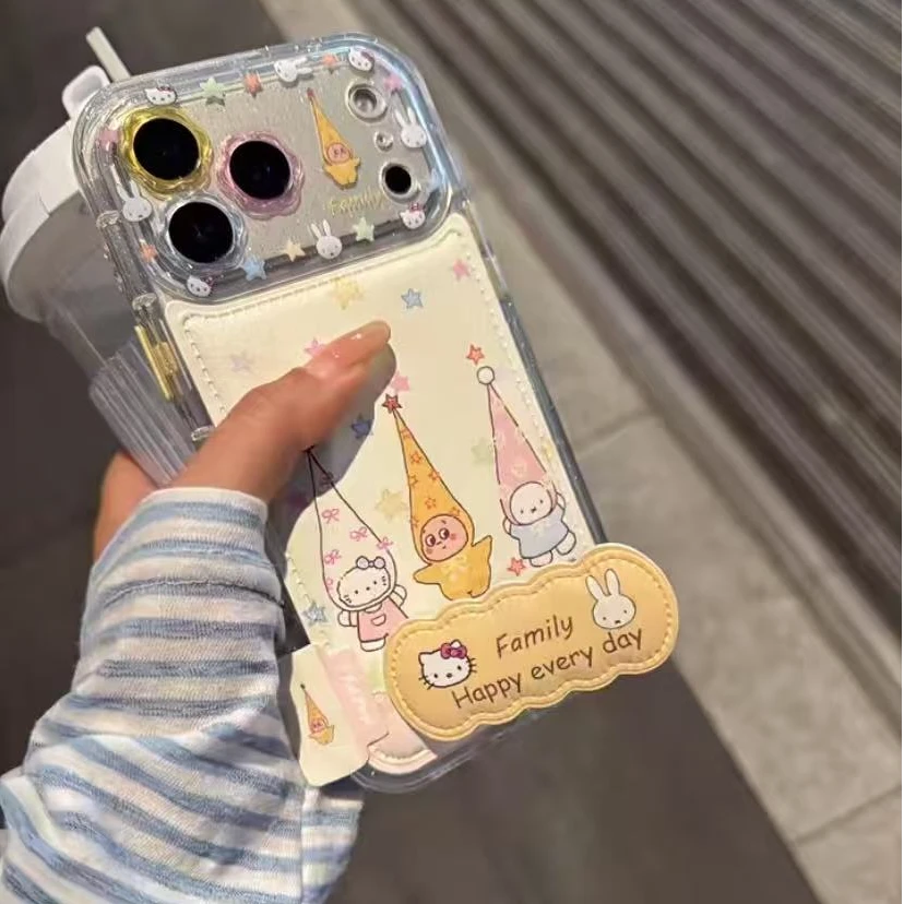 韩系花朵高帽kt猫星星人米菲适用iPhone17pro手机壳苹果16pro新15