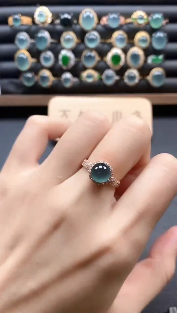 银S925镶嵌戒指翡翠51151