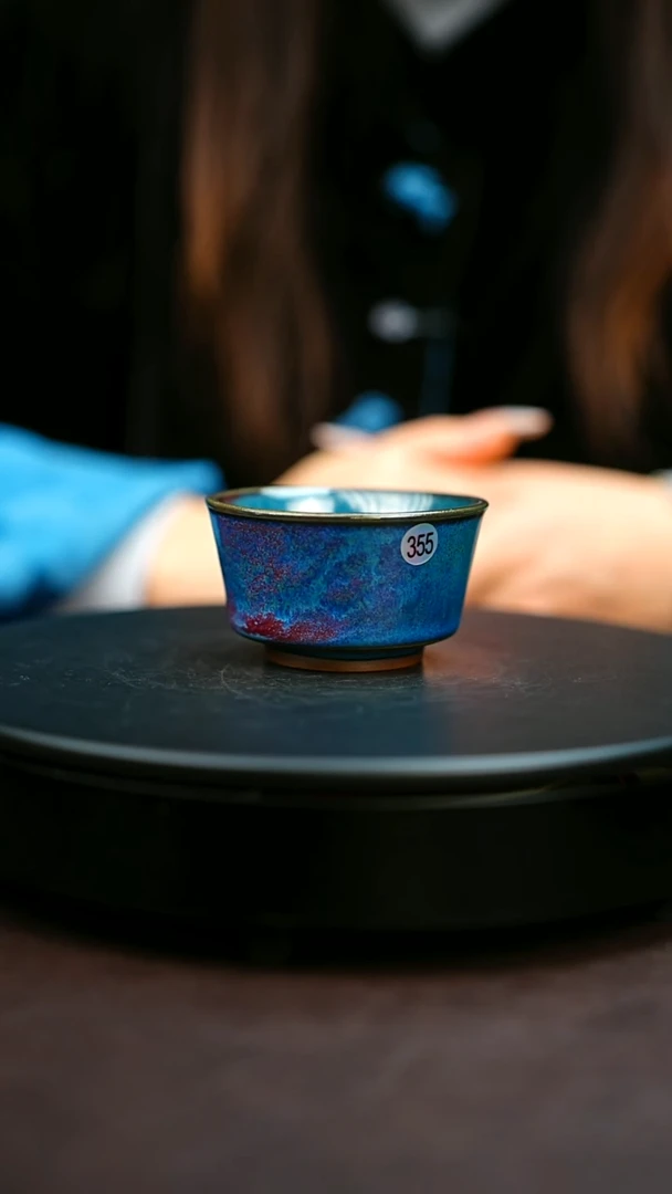 355#原矿钧瓷炉钧釉直口杯