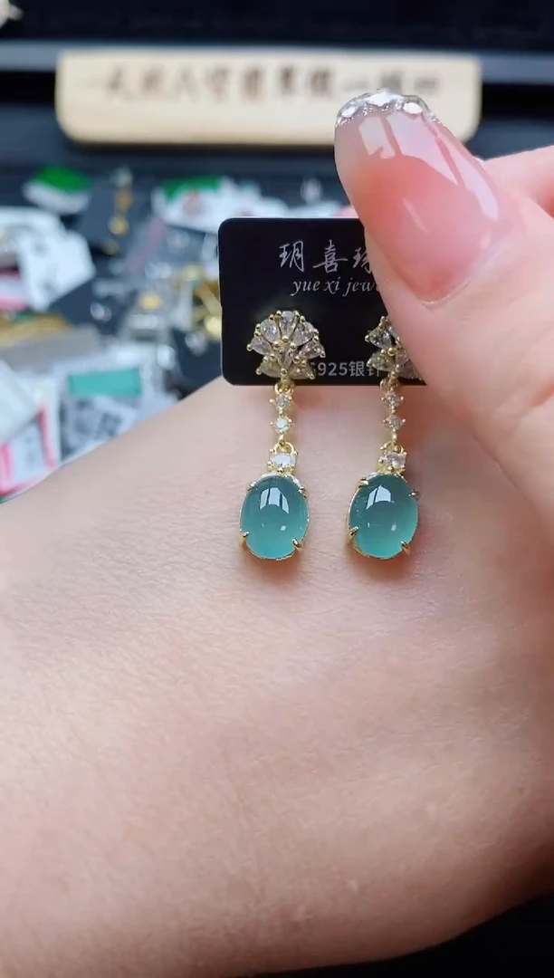 银S925镶嵌戒指翡翠1