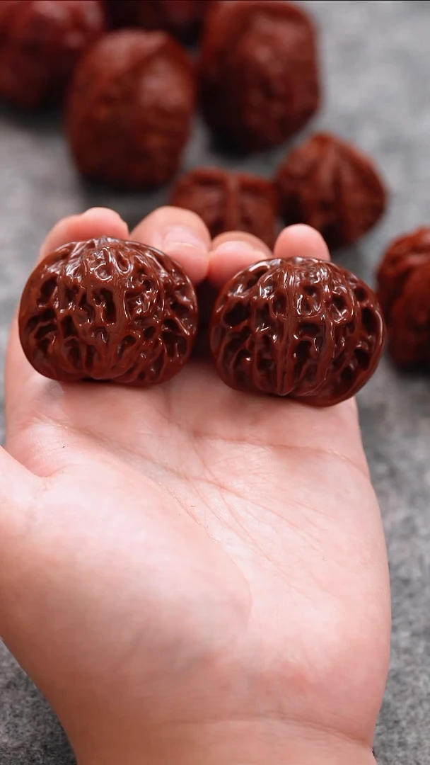 桃核把件文玩核桃 手把件 磨盘 40mm