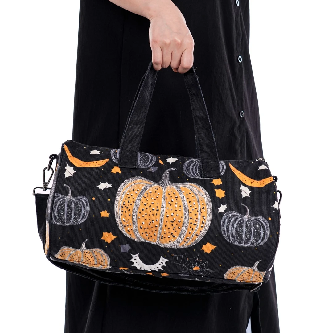 无则艺【波斯顿健身包】印花休闲时尚轻便单肩百搭户外星空南瓜