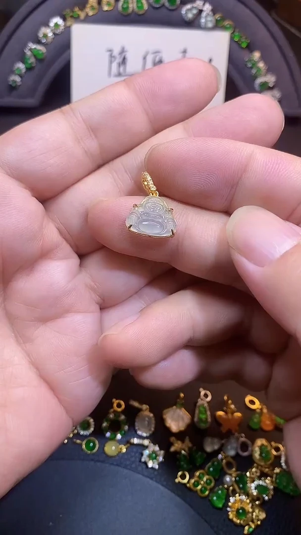 吊坠(不含链)银S925镶嵌翡翠1