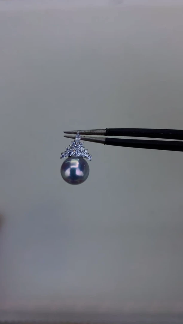 银S925镶嵌DA海水珍珠 GD205 吊坠赠银链 9